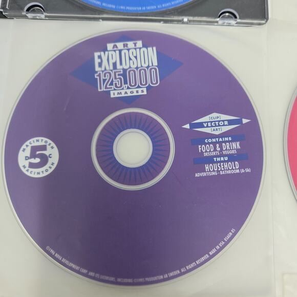 Vintage Macintosh Art Explosion 750,000 Design Software 13 Disc Set 1996 Unused - Picture 12 of 16